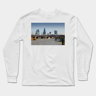 London Cityscape Blackfriars Bridge England Long Sleeve T-Shirt